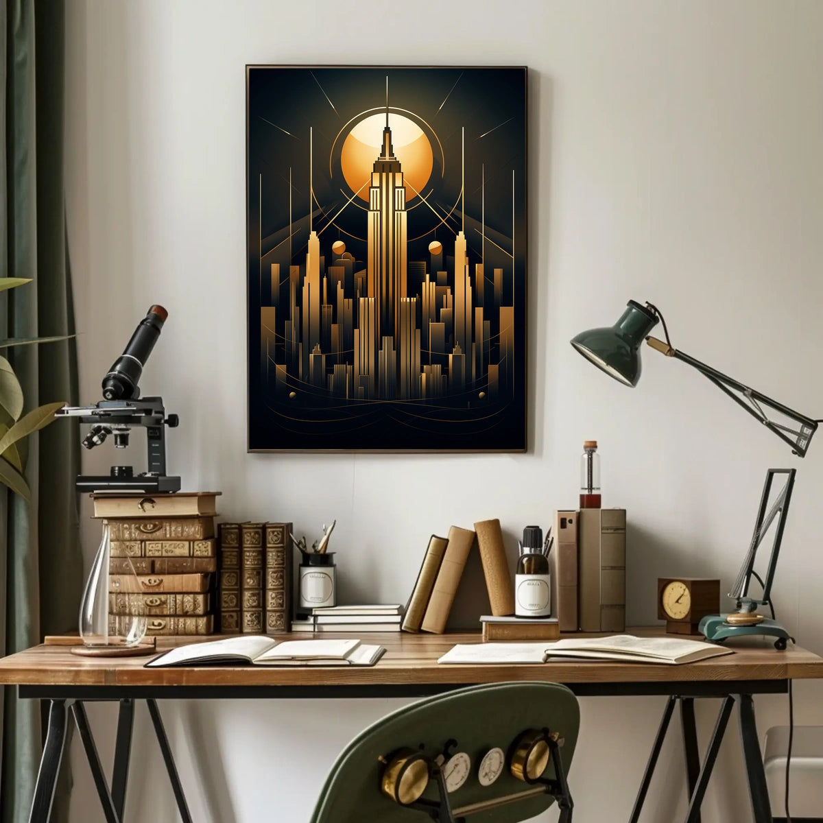 Empire State Art Deco New York Travel Poster