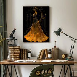 Golden Gown Celestial Woman Fantasy Art Poster