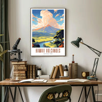 Hawaii Volcanoes National Park Poster Vintage Travel