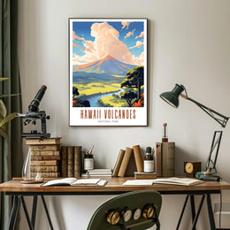 Hawaii Volcanoes National Park Poster Vintage Travel