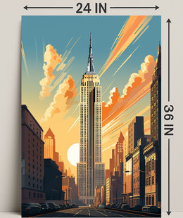 Empire State Building At Sunset Poster