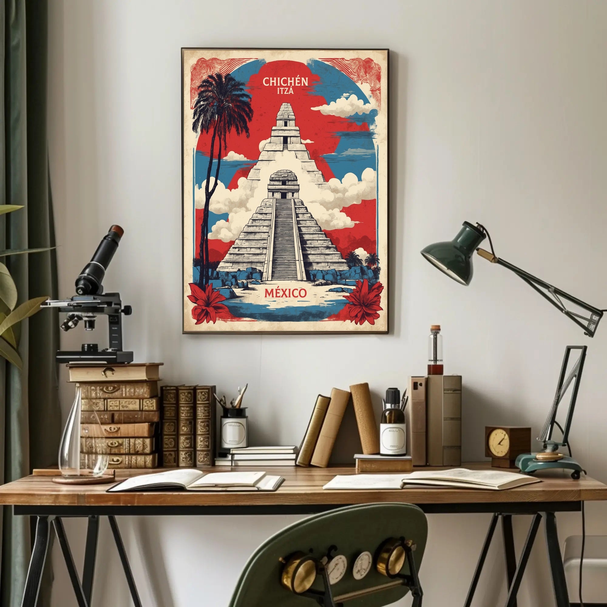 Chichén Itzá Adventure Vintage Travel Poster