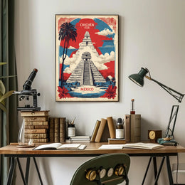 Chichén Itzá Adventure Vintage Travel Poster