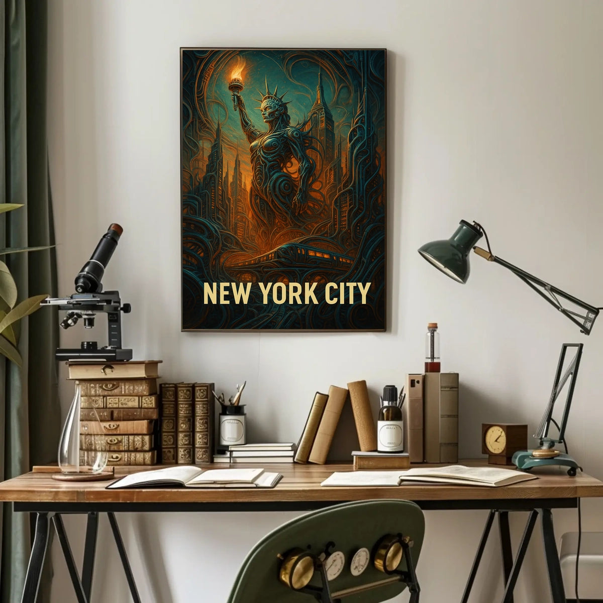 New York City Futuristic Vision Poster