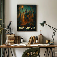 New York City Futuristic Vision Poster