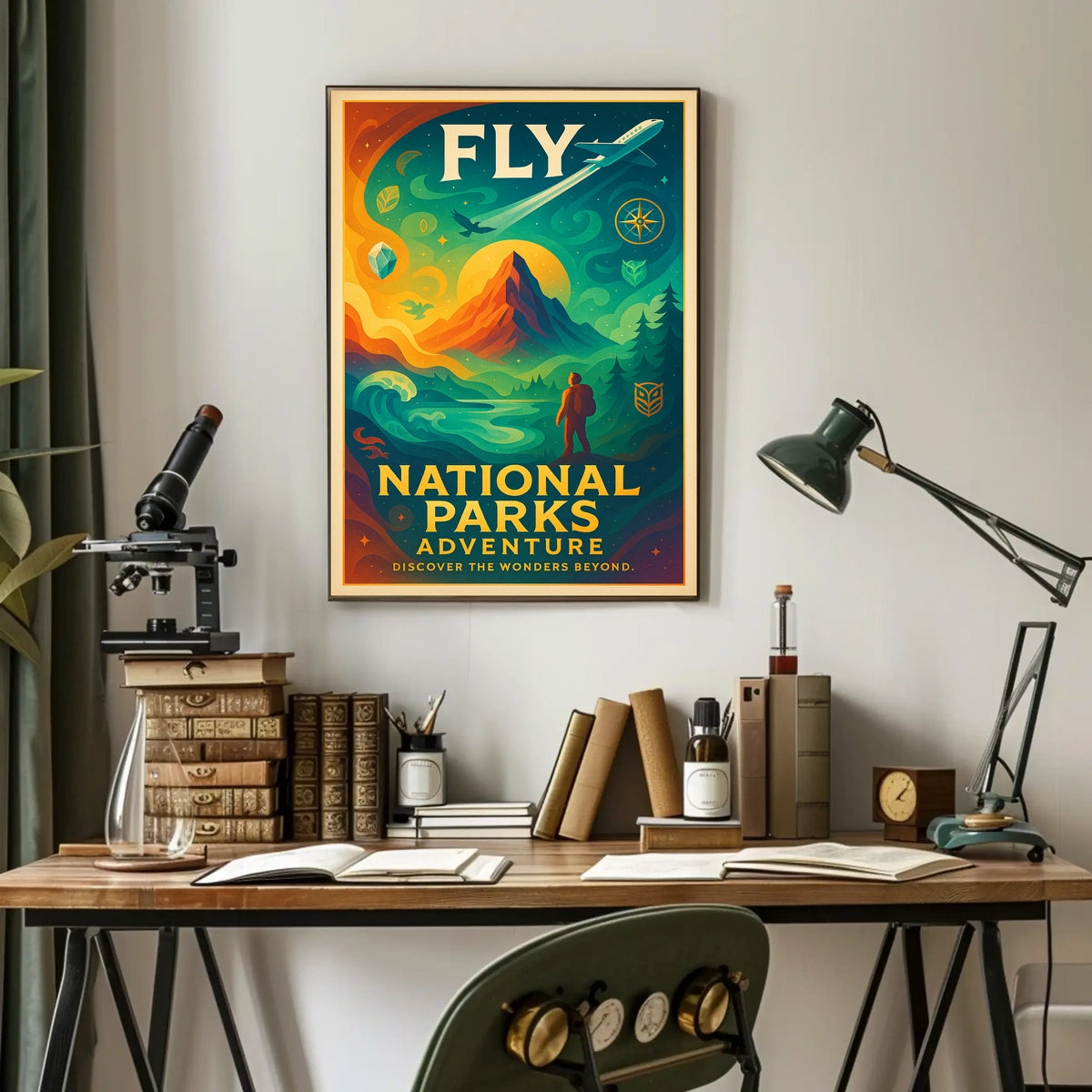 Fly to National Parks Adventure Poster