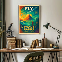 Fly to National Parks Adventure Poster