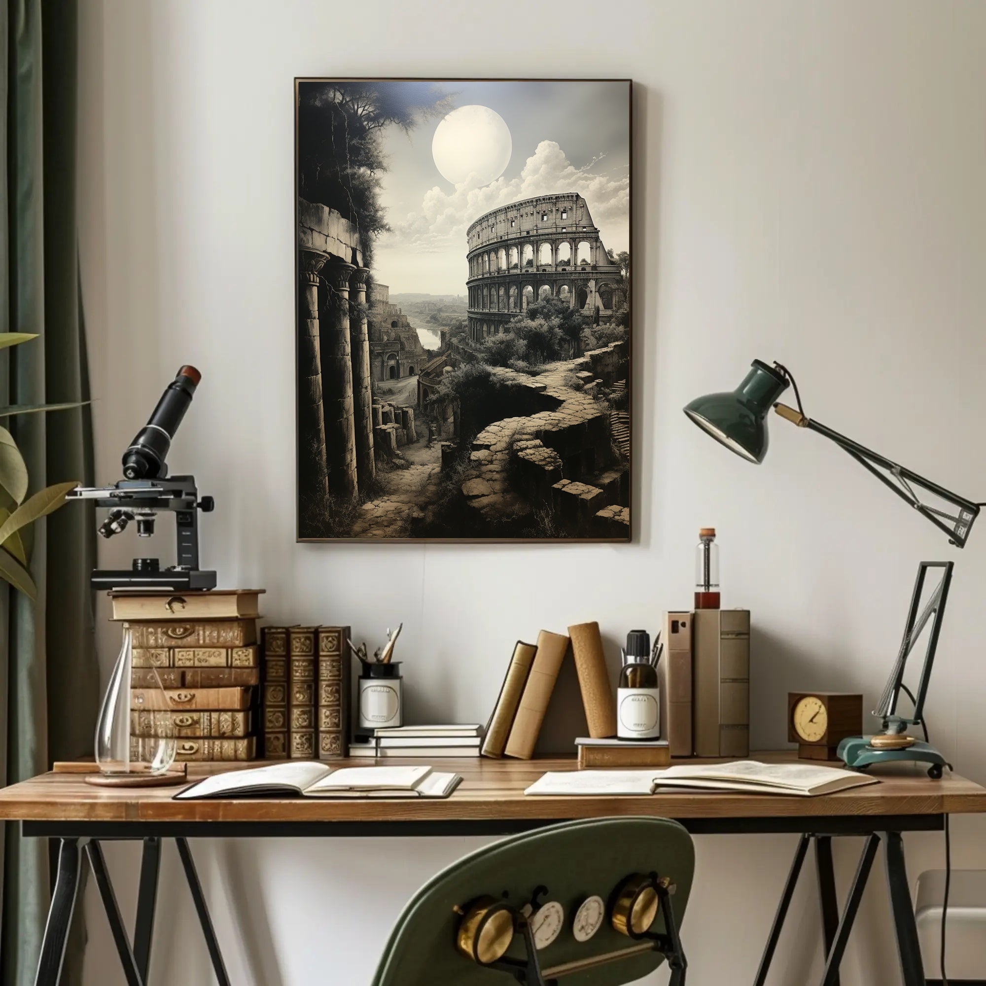 Moonlit Ruins Of Rome Poster
