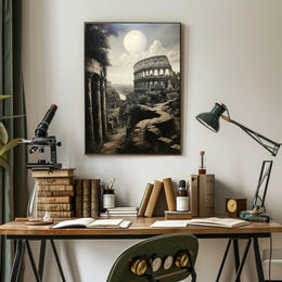 Moonlit Ruins Of Rome Poster