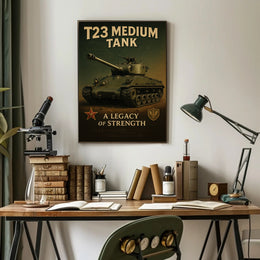 T23 Medium Tank Vintage Military Poster Print