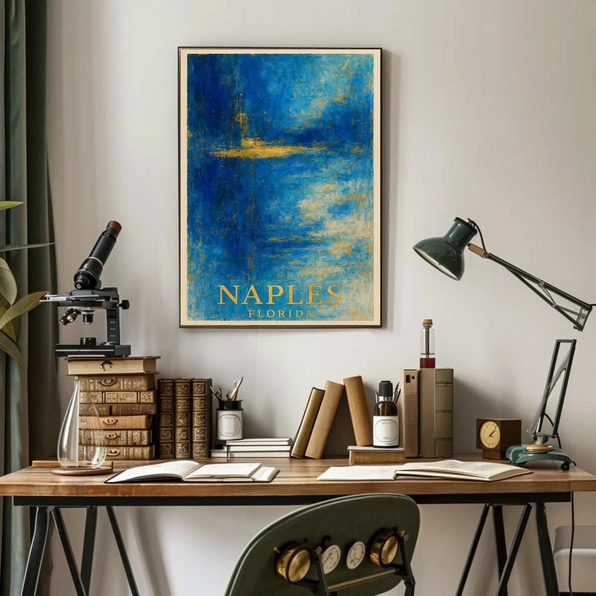 Naples Florida Poster Palm Trees Beach Sunset Wall Art
