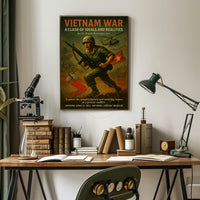 Vietnam War Combat Scene Vintage Cultural or Heritage Poster