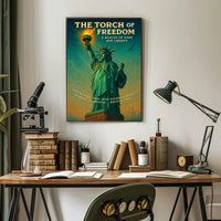 Statue of Liberty Vintage Patriotic Travel Poster