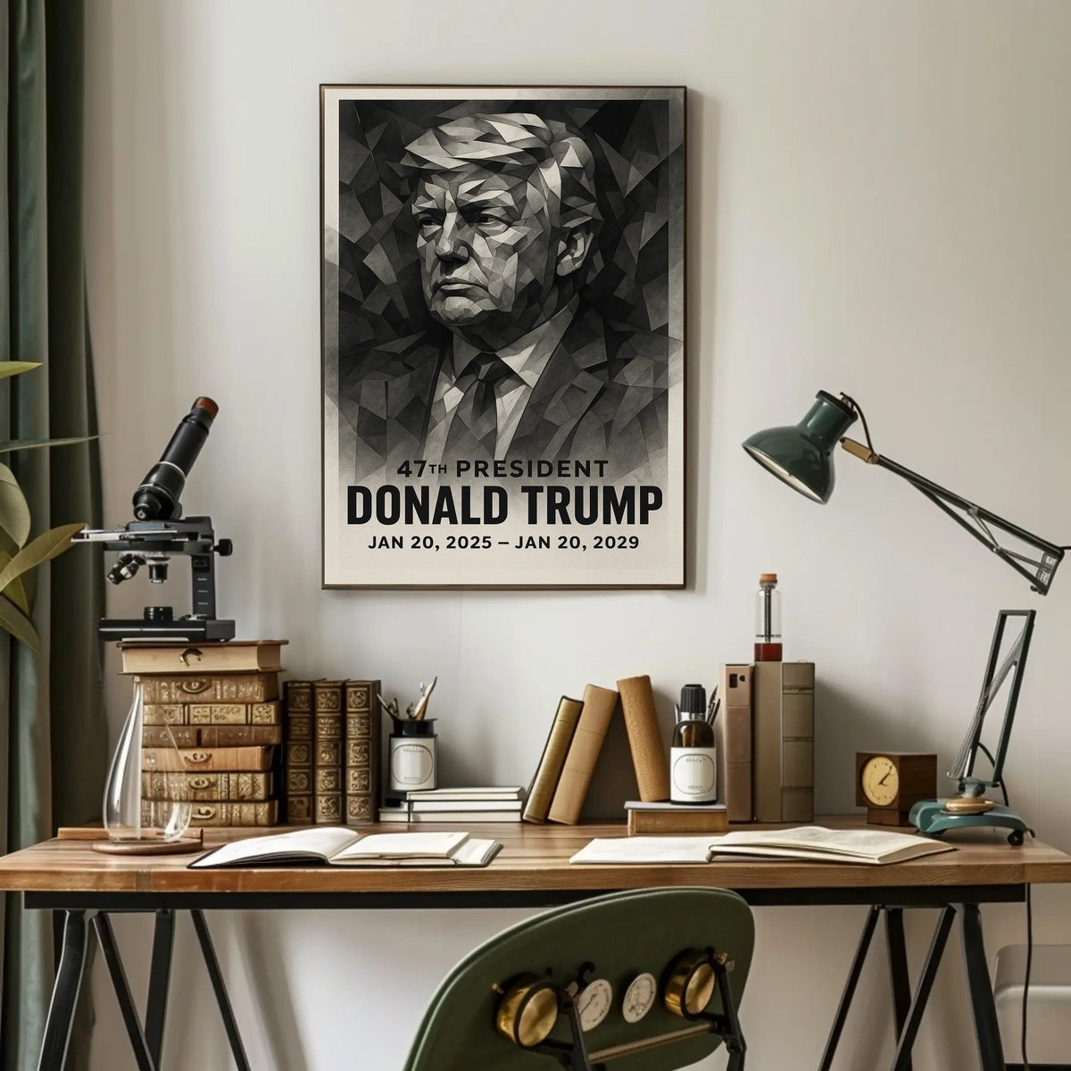 Stylized Geometric American Political Leadership Poster