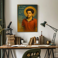 St. Carlo Acutis Embracing the Digital Age with Faith Poster