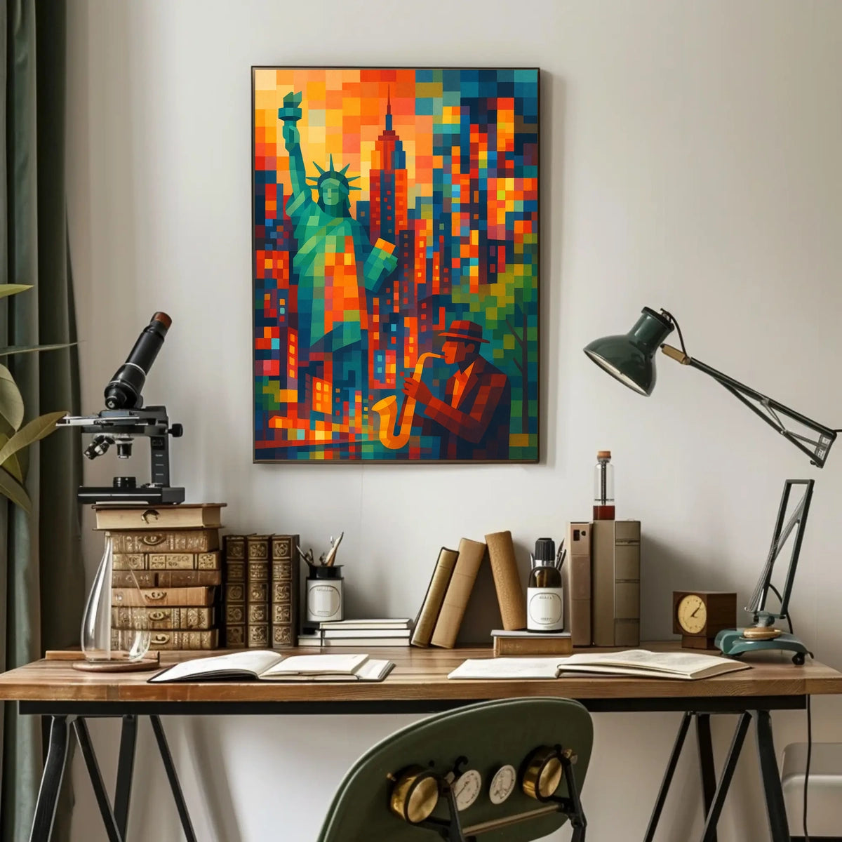 New York City Jazz Poster Abstract Vibrant Wall Art