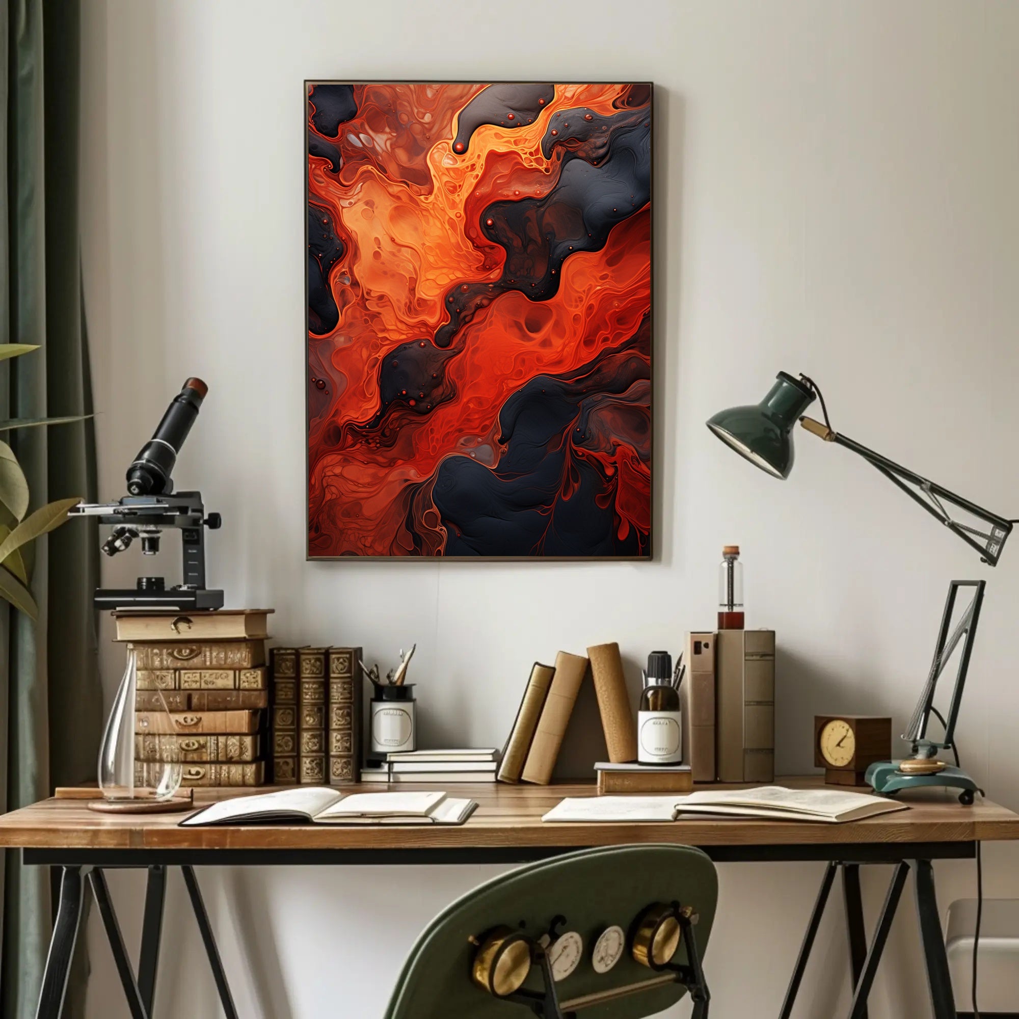 Fiery Abstract Flow Abstract Poster