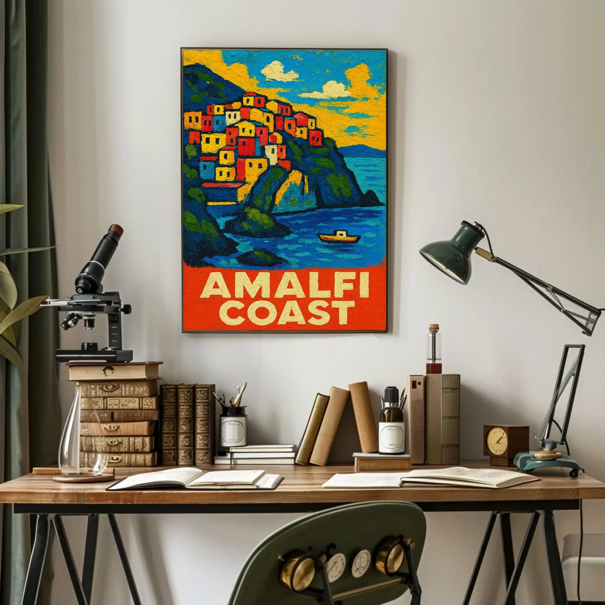 Amalfi Coast Poster Wall Art 18x24 Coastal Decor Print