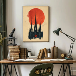 Mystical Owl in Enchanted Forest Art Poster PosterGoat