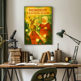 Reindeer Fashion Show Holiday Animal Poster