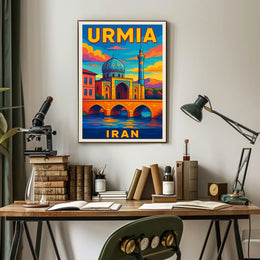 Urmia, Iran Vibrant Travel Poster