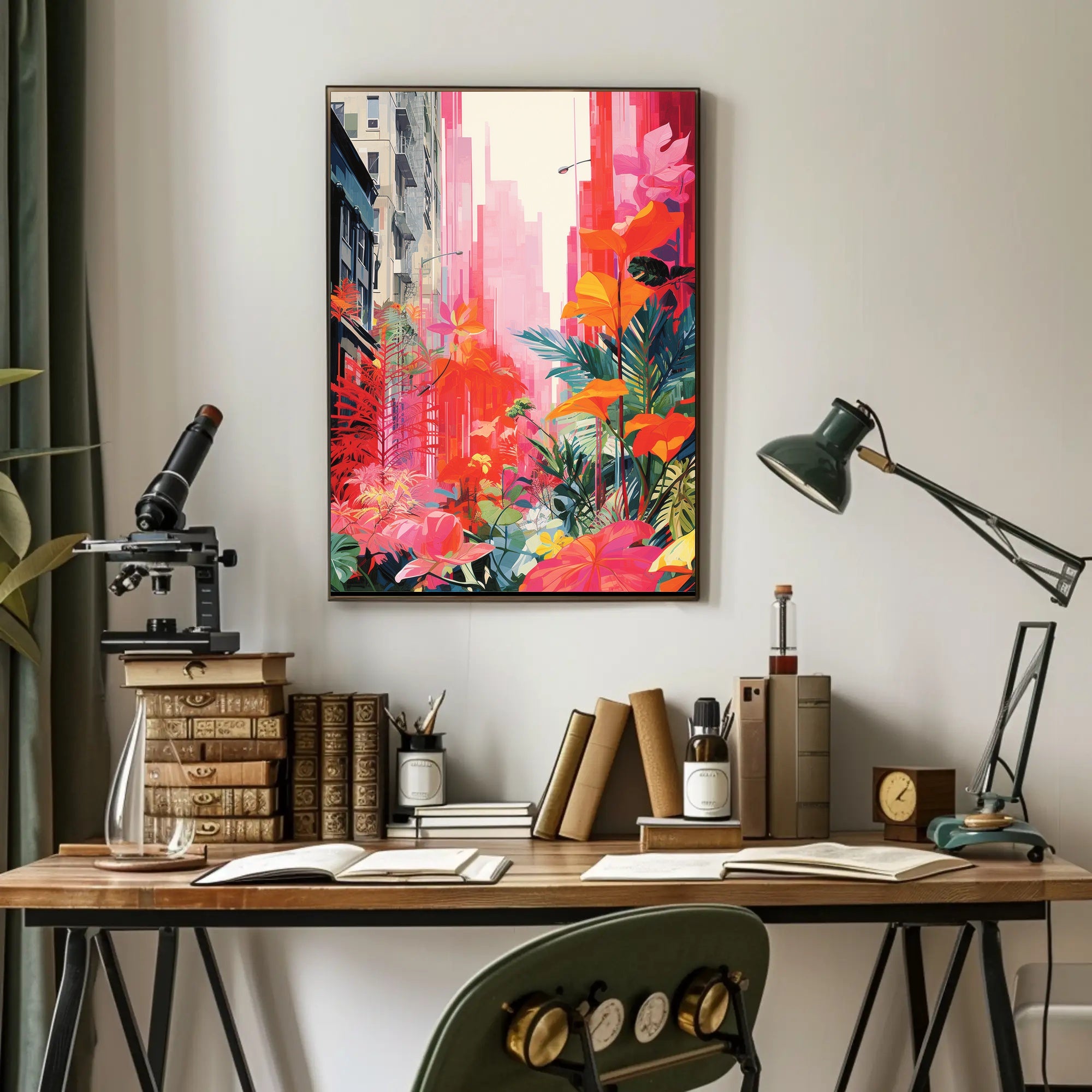 Nature's Triumph: Surreal Urban Landscape Art Poster