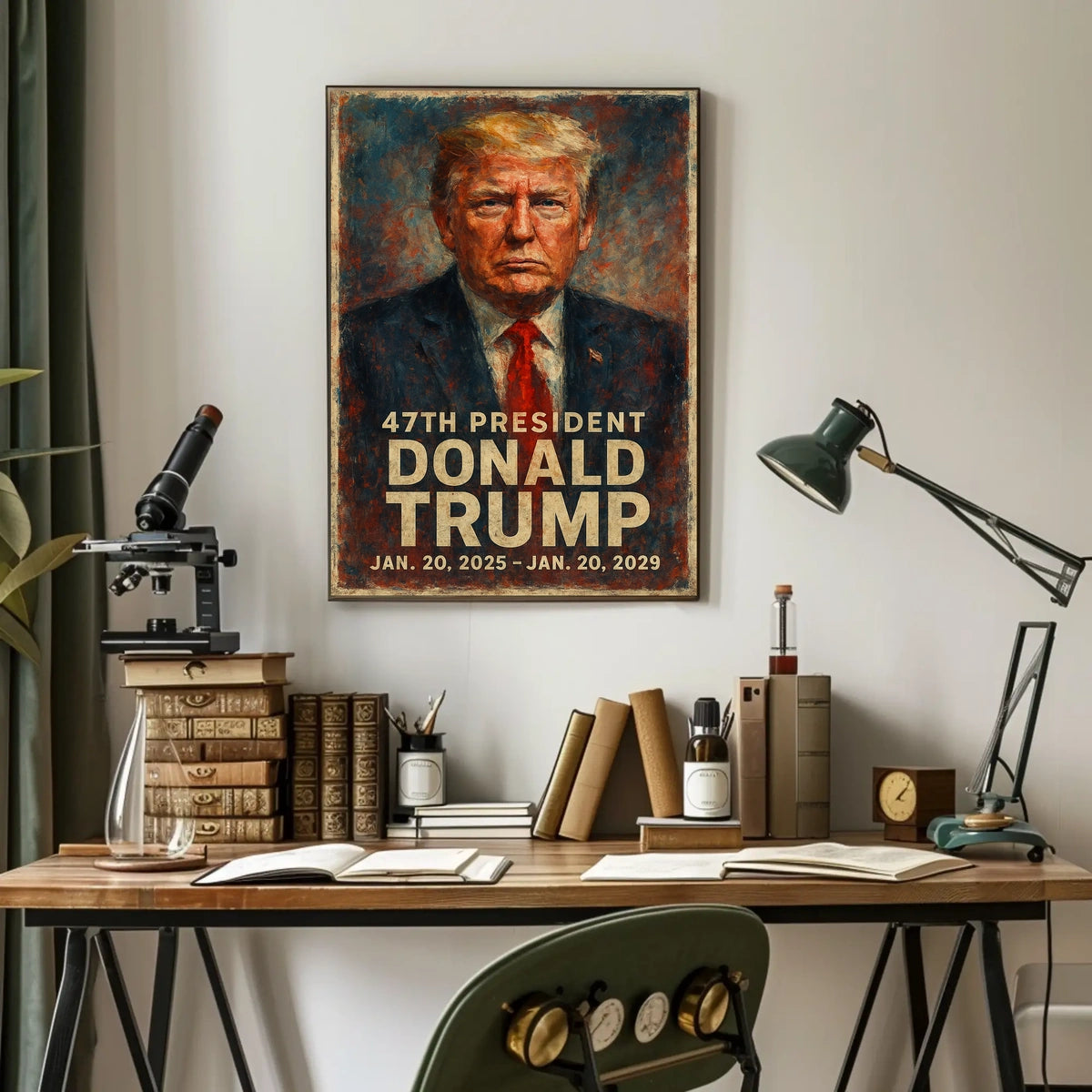 Determined Leadership Expressionism Trump Patriotic Poster