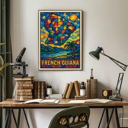 French Guiana Mosaic Art Poster