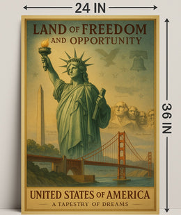 Land of Freedom and Opportunity Poster PosterGoat