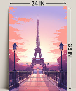 Sunset Over Paris Poster