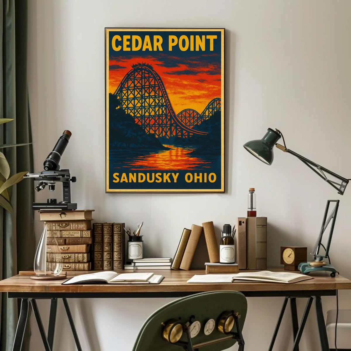 Cedar Point Adventure: Vintage Travel Poster
