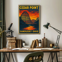 Cedar Point Adventure: Vintage Travel Poster
