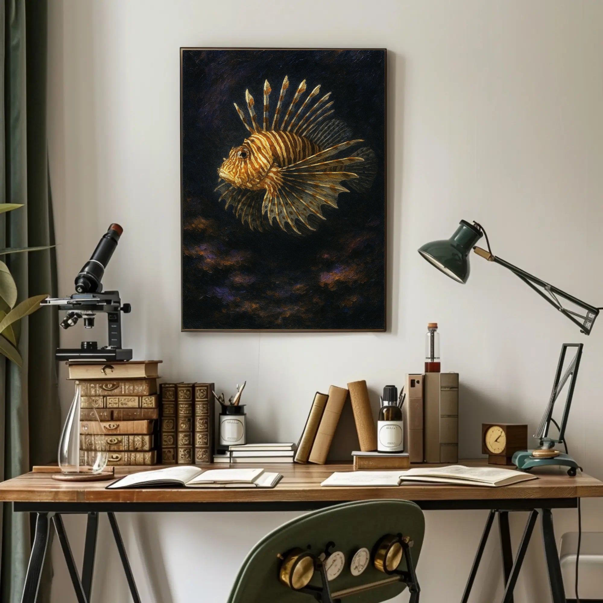 Majestic Lionfish in the Deep Poster PosterGoat