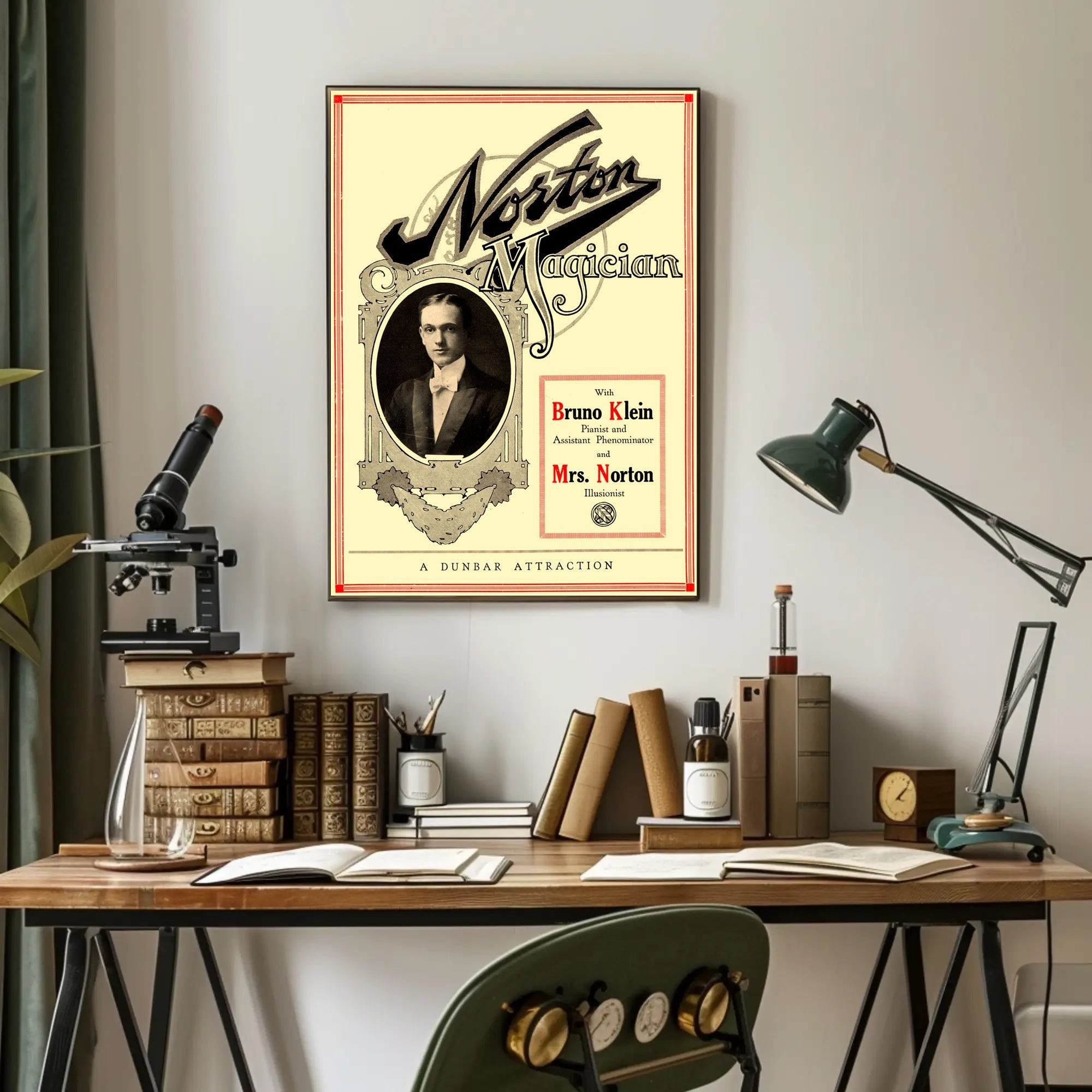 Vintage Magic Show Poster with Art Nouveau Influence