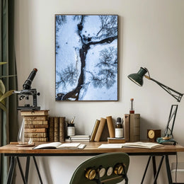 Winter Stream Aerial View Poster