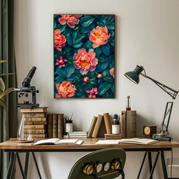 Elegant Peony Garden Floral Art Poster