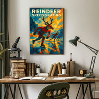 Reindeer Speed Skating Poster