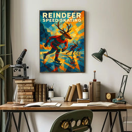 Reindeer Speed Skating Poster