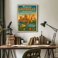 Discover Louisville Adventure & Charm Travel Poster
