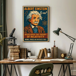 Einstein Relativity Theory Vintage Science Office Poster