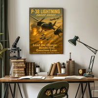 Lockheed P-38 Lightning Droop Snoot WWII Poster