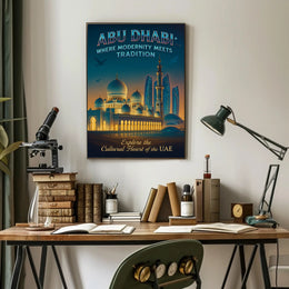 Abu Dhabi Modernity Meets Tradition Travel Poster