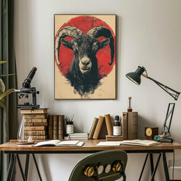 Majestic Ram Art Print Poster for Home Decor PosterGoat