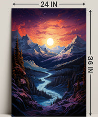 Majestic Mountain Sunset Poster