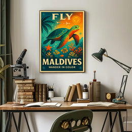 Fly to the Maldives Poster
