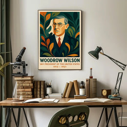 Woodrow Wilson Vintage Patriotic Graphic Art Poster