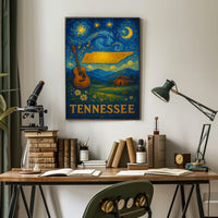 Tennessee Night Sky Music Art Poster - Cultural or Heritage Poster