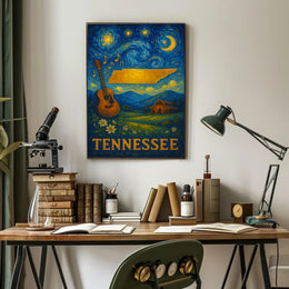 Tennessee Night Sky Music Art Poster - Cultural or Heritage Poster