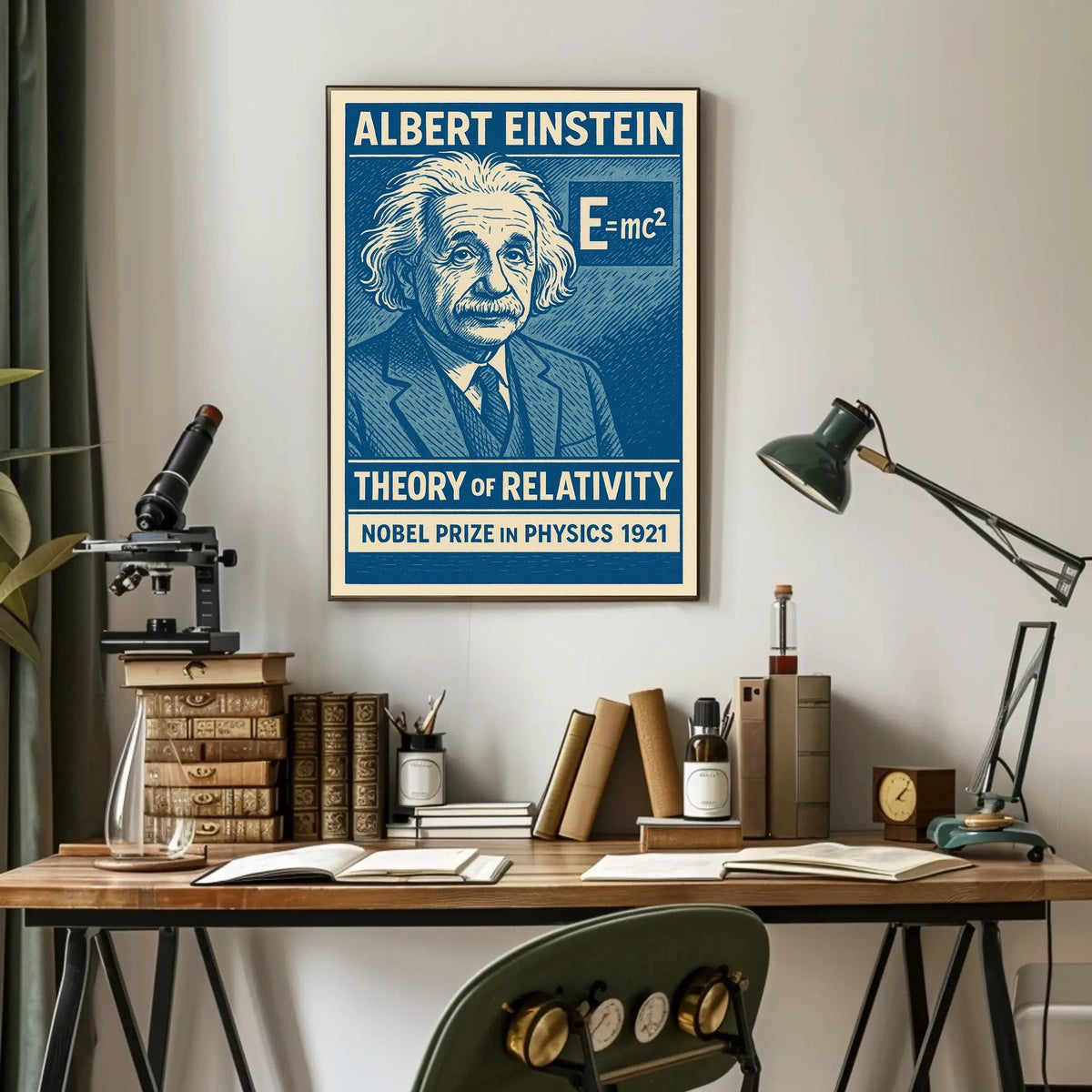 Albert Einstein Relativity Vintage Scholars Poster