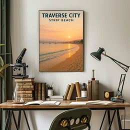 Traverse City Beach Sunset Poster